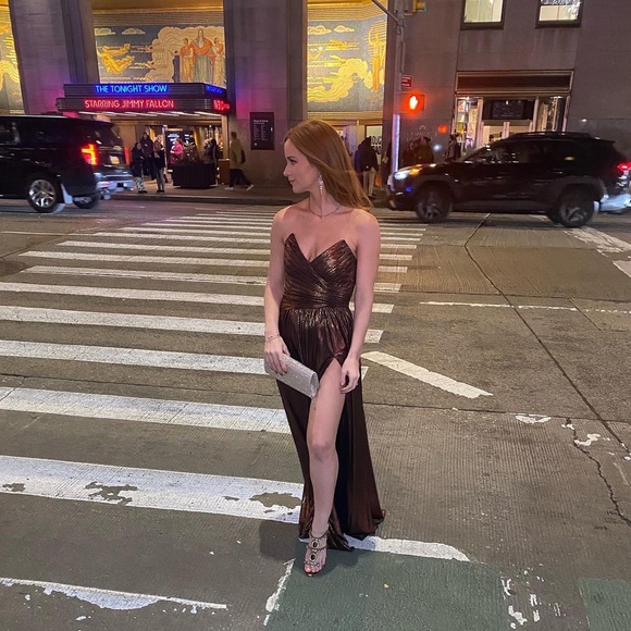 COPY - retrofete brown shimmer dress never worn with tags on it - Picture 3 of 4